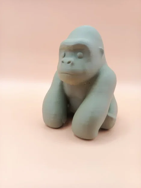 Tượng Khỉ Đột Chibi Mịn Mượt (Smooth Chibi Gorilla Sculpture) - Image 4
