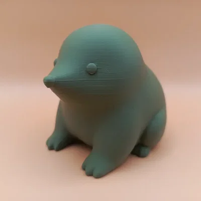 Tượng Chuột Chũi Chibi Mịn Mà (Smooth Chibi Mole Sculpture)