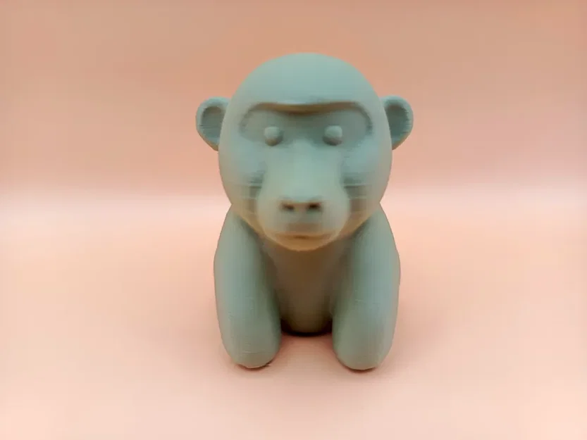 Tượng Baboon Chibi Mịn (Smooth Chibi Baboon Sculpture) - Image 1