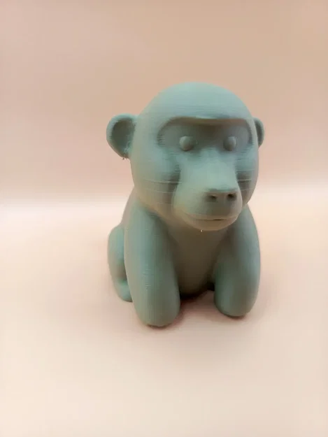 Tượng Baboon Chibi Mịn (Smooth Chibi Baboon Sculpture) - Image 2