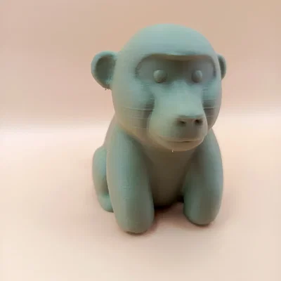 Tượng Baboon Chibi Mịn (Smooth Chibi Baboon Sculpture)
