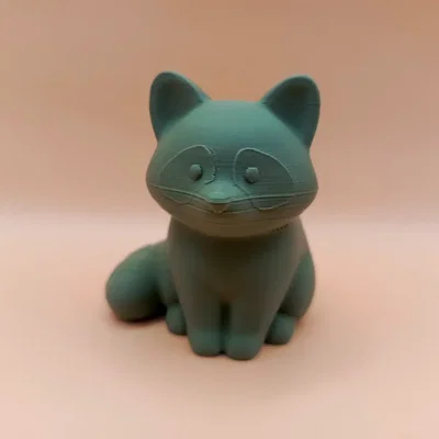Tượng Chibi Gấu Mèo Mượt (Smooth Chibi Raccoon Sculpture)