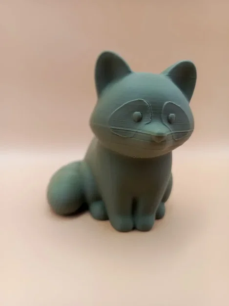 Tượng Chibi Gấu Mèo Mượt (Smooth Chibi Raccoon Sculpture) - Image 2