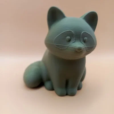 Tượng Chibi Gấu Mèo Mượt (Smooth Chibi Raccoon Sculpture)