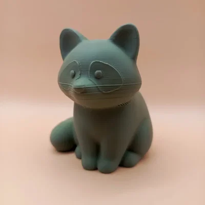 Tượng Chibi Gấu Mèo Mượt (Smooth Chibi Raccoon Sculpture)