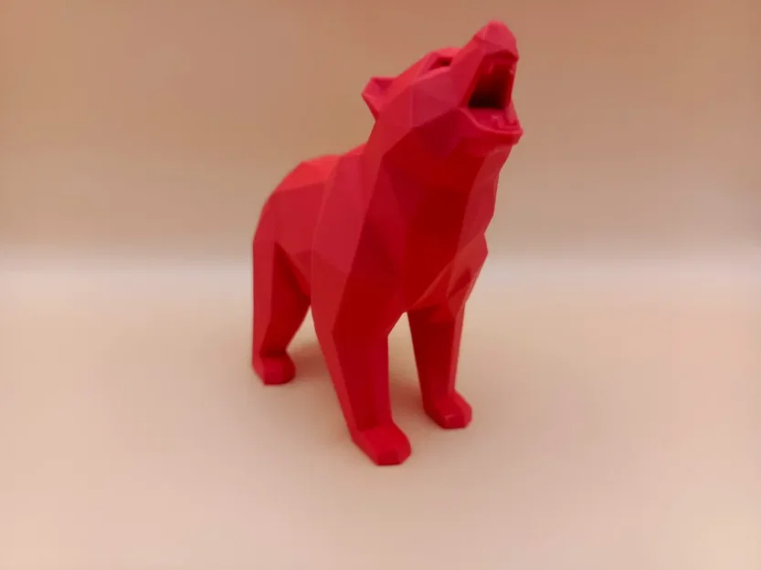 Tượng Gấu Gầm Low-Poly Hình Học (Geometric Roaring Bear Sculpture) - Image 1