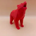 Tượng Gấu Gầm Low-Poly Hình Học (Geometric Roaring Bear Sculpture) - Thumbnail 1
