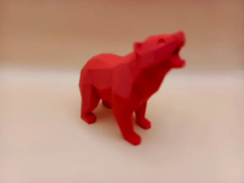 Tượng Gấu Gầm Low-Poly Hình Học (Geometric Roaring Bear Sculpture) - Image 2