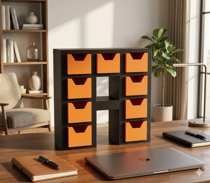 Tủ ngăn kéo mini hình chữ A độc đáo trang trí bàn làm việc - Image 2