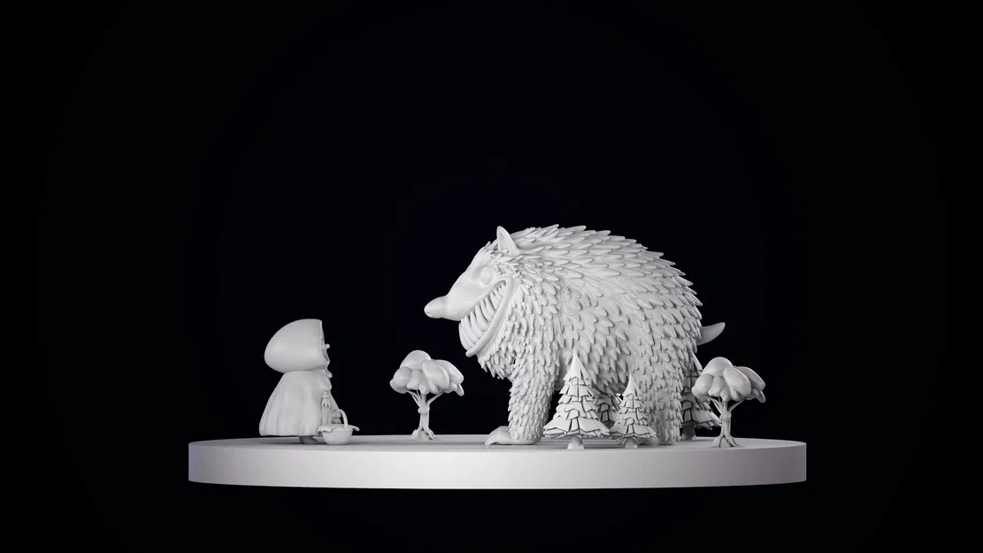 Mô hình Diorama Cô Bé Quàng Khăn Đỏ và Sói tinh xảo - Image 2