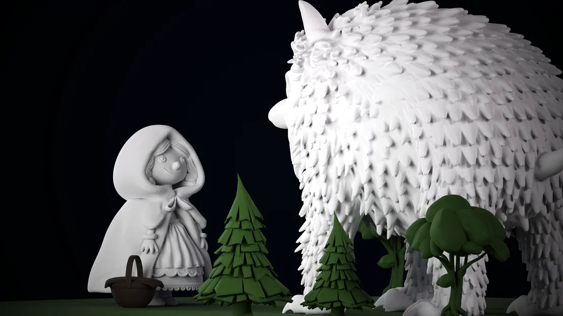 Mô hình Diorama Cô Bé Quàng Khăn Đỏ và Sói tinh xảo - Image 3