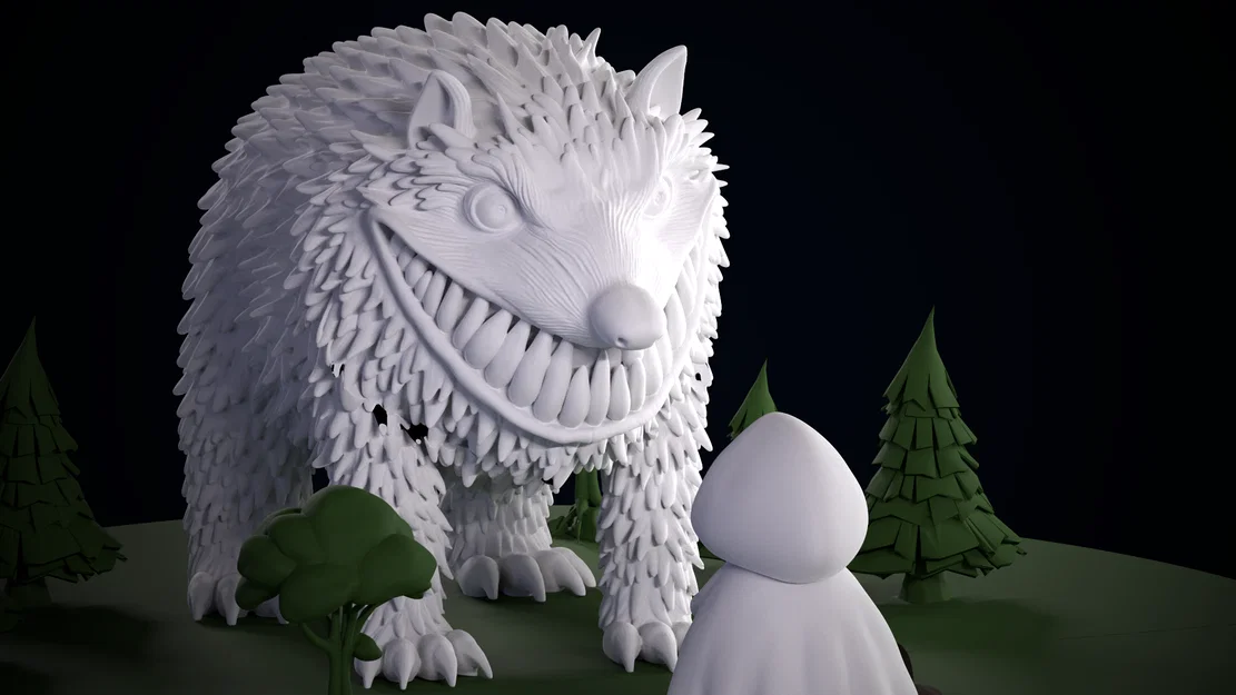 Mô hình Diorama Cô Bé Quàng Khăn Đỏ và Sói tinh xảo - Image 4