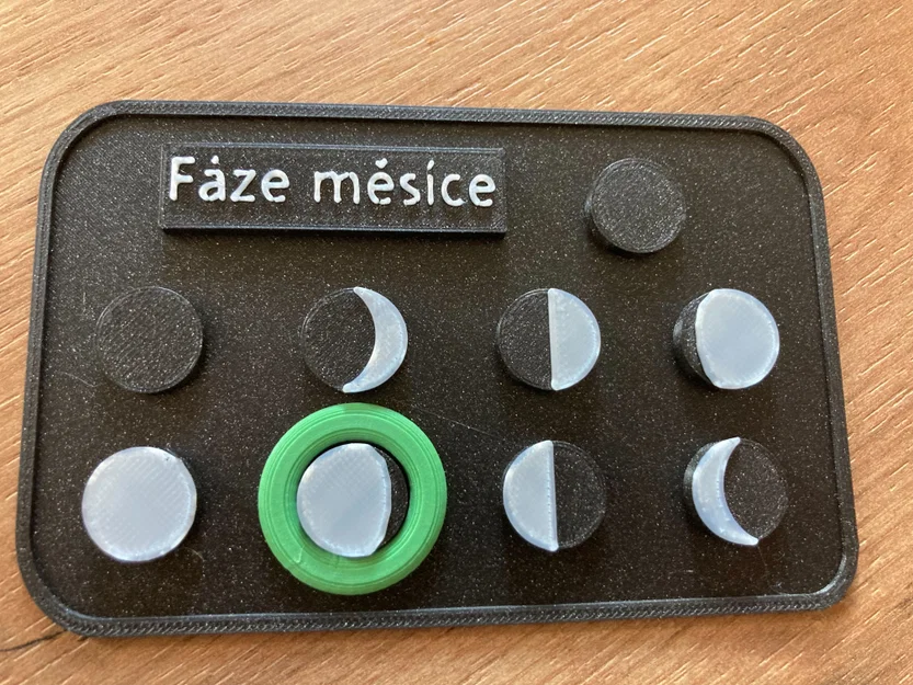 Bảng Pha Mặt Trăng (Moon Phases board / Fáze měsíce) - Image 2