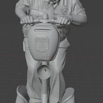 Mô hình 3D nhân vật Paul Blart trên xe Segway độc đáo