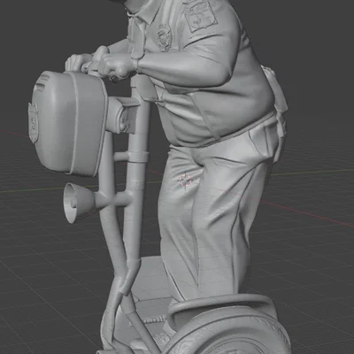Mô hình 3D nhân vật Paul Blart trên xe Segway độc đáo
