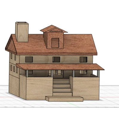 Mô hình kiến trúc nhà cổ điển GT63 - File thiết kế 3D chuyên nghiệp