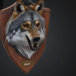 Mô hình đầu sói (wolf head) trang trí treo tường 3D