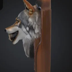 Mô hình đầu sói (wolf head) trang trí treo tường 3D