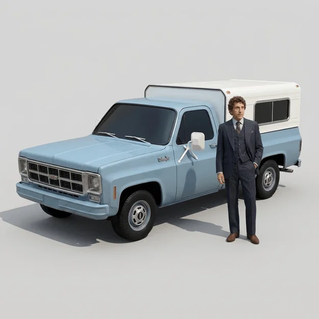 Mô hình 3D Tony Petrocelli và xe bán tải Chevrolet C-20 cổ điển - Image 1
