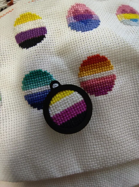 Khung móc khóa cho thêu chữ thập (Keychain frame for crossstitch) - Image 3