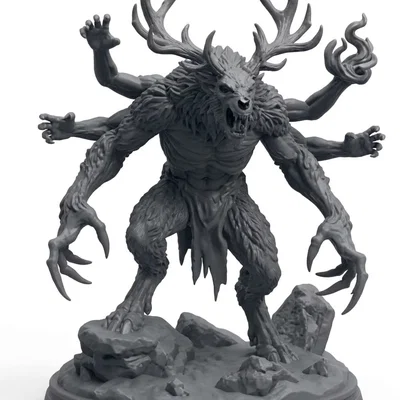 Mô hình tượng Wendigo 3D chi tiết cao cho người sưu tầm