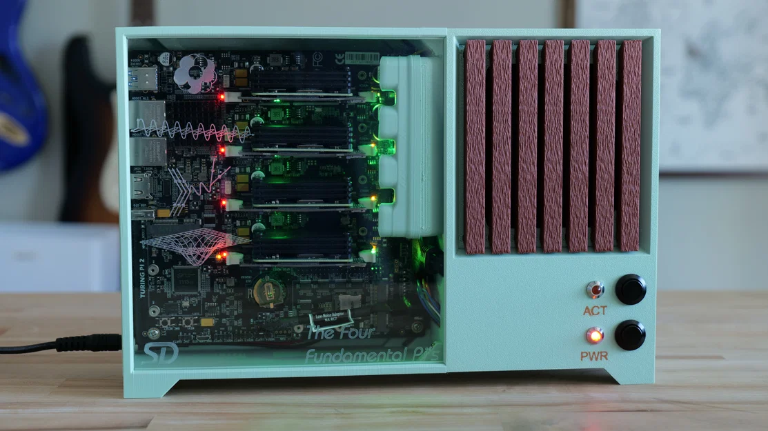 Vỏ máy cụm Raspberry Pi Turing Pi 2 (Turing Pi 2 Raspberry Pi Cluster Case) - Image 1