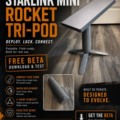 Starlink Mini Rocket Tri-Pod (Beta) – Chân đế gấp gọn triển khai nhanh