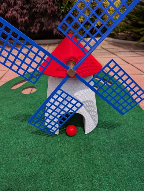 Cối Xay Gió Minigolf Chạy Motor (Functional) – Windmill Obstacle 20" - Image 1