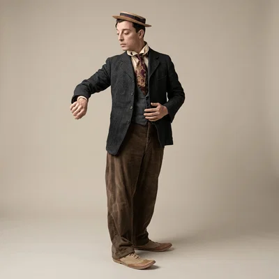 Mô hình 3D Buster Keaton Checking the Time – Tượng sưu tầm cổ điển