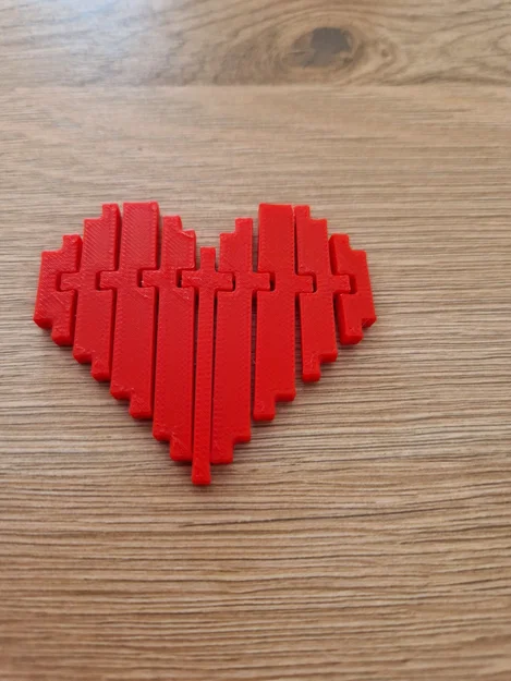 Trái tim Pixel linh hoạt (Pixelated flexi heart) in 3D độc đáo - Image 1