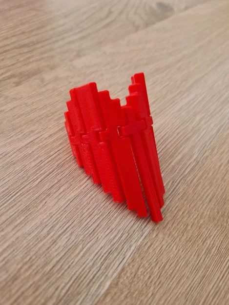 Trái tim Pixel linh hoạt (Pixelated flexi heart) in 3D độc đáo - Image 3