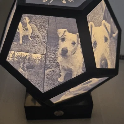 Đèn Lithophane ngũ giác xoay tự động