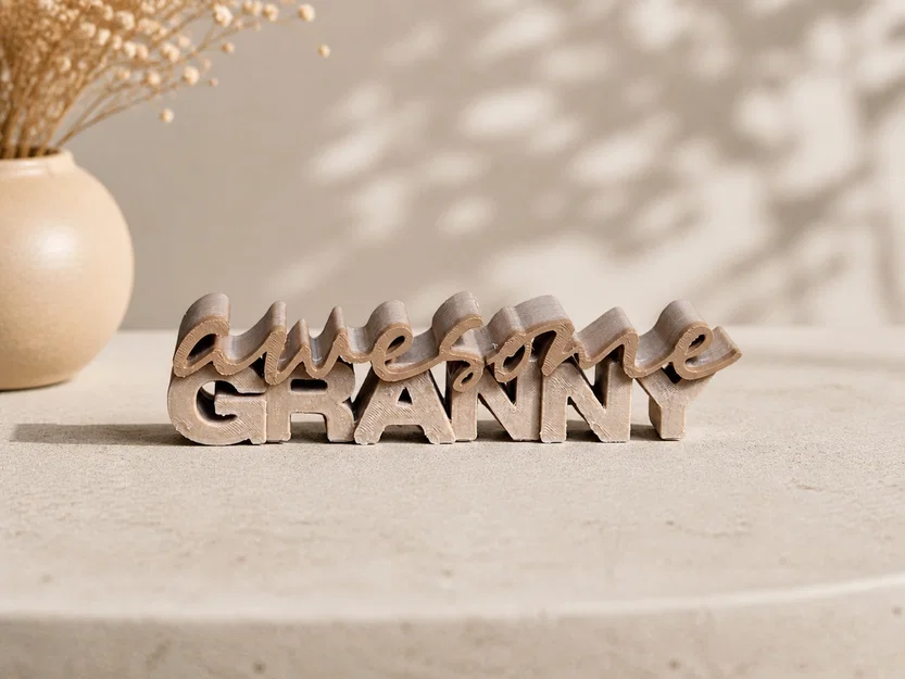 Bảng chữ 3D “Awesome Granny” – 4 phiên bản (có/không tim, chữ nhỏ/lớn) - Image 4
