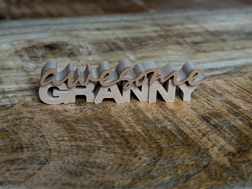 Bảng chữ 3D “Awesome Granny” – 4 phiên bản (có/không tim, chữ nhỏ/lớn) - Image 5