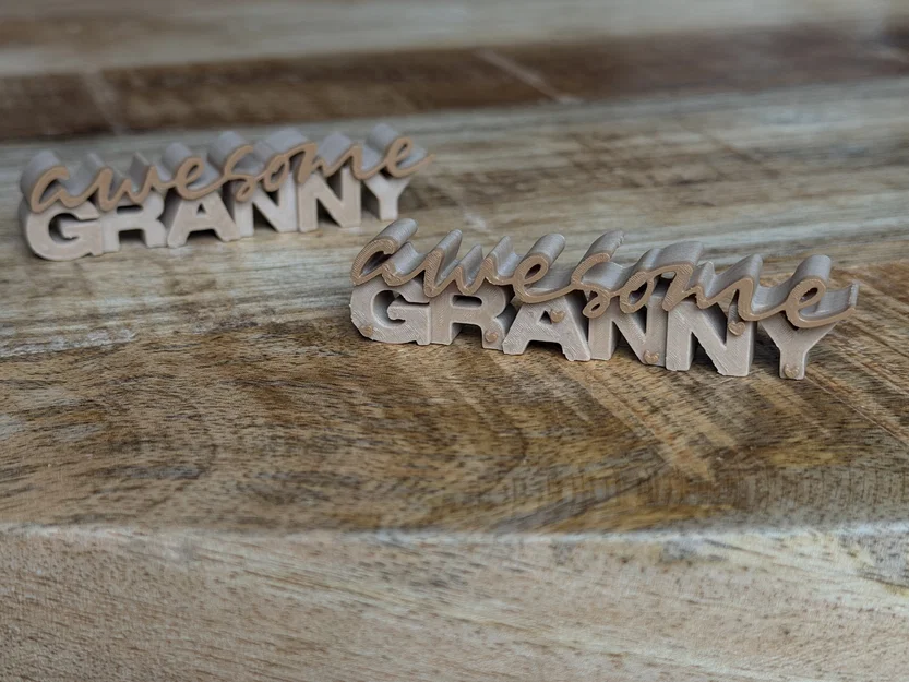 Bảng chữ 3D “Awesome Granny” – 4 phiên bản (có/không tim, chữ nhỏ/lớn) - Image 6