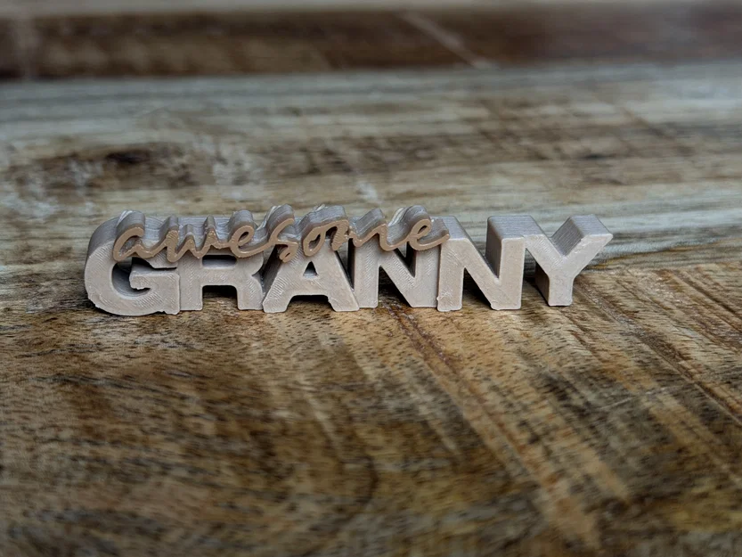 Bảng chữ 3D “Awesome Granny” – 4 phiên bản (có/không tim, chữ nhỏ/lớn) - Image 7