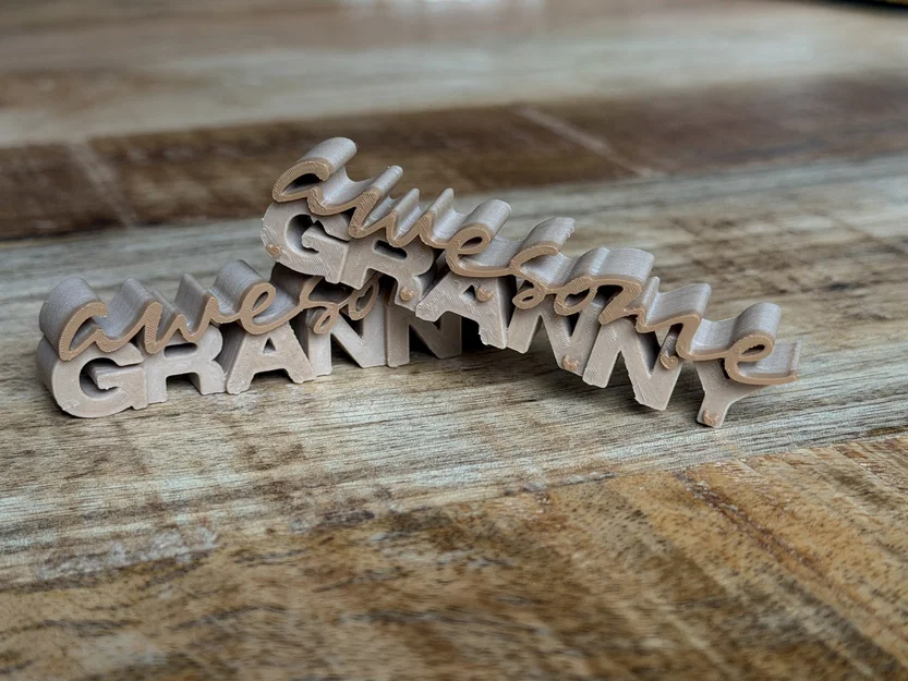 Bảng chữ 3D “Awesome Granny” – 4 phiên bản (có/không tim, chữ nhỏ/lớn) - Image 8