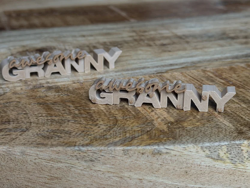 Bảng chữ 3D “Awesome Granny” – 4 phiên bản (có/không tim, chữ nhỏ/lớn) - Image 10