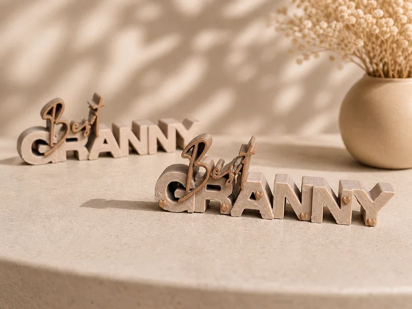 Bảng chữ 3D “Best Granny” (2 phiên bản) - Image 1