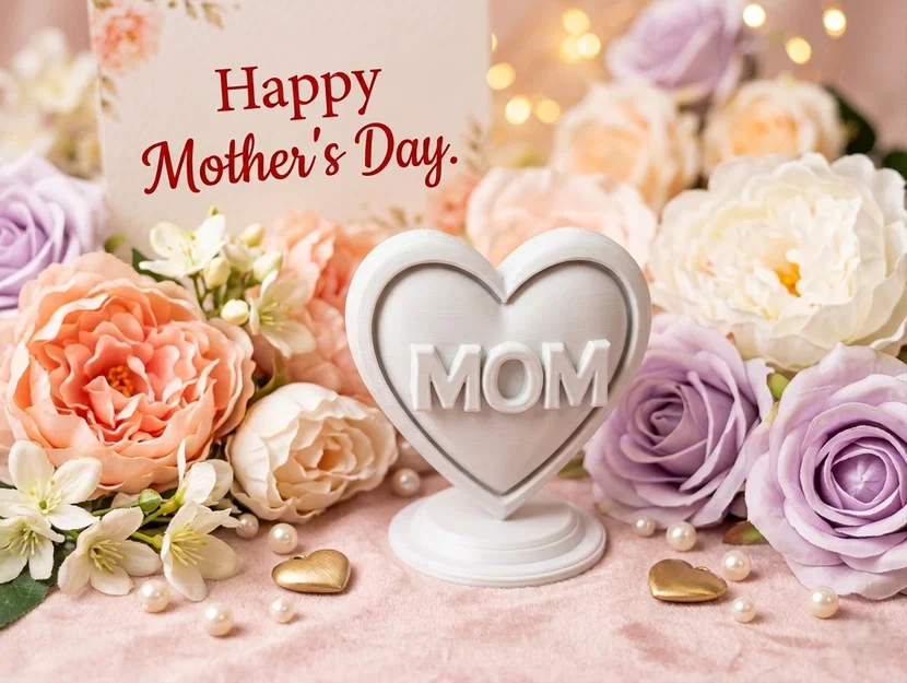 Trái Tim Ngày Của Mẹ – Bảng Chữ MOM (Dễ In) - Image 1