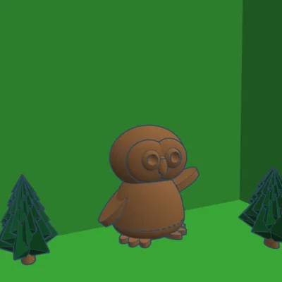 Mô hình 3D chú cú Derpy Owl ngộ nghĩnh cho góc làm việc