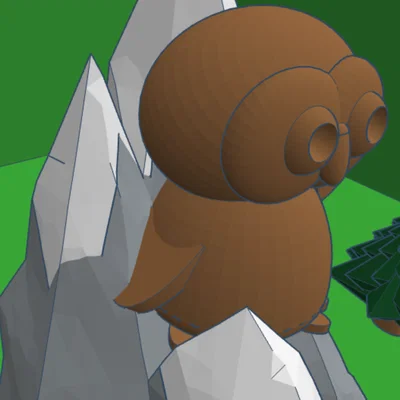 Mô hình 3D chú cú Derpy Owl ngộ nghĩnh cho góc làm việc