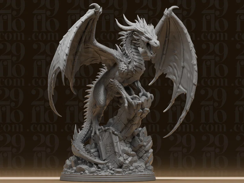 #174 Tượng Rồng Fantasy Gầm Rú - Quái Thú Có Cánh - Image 1
