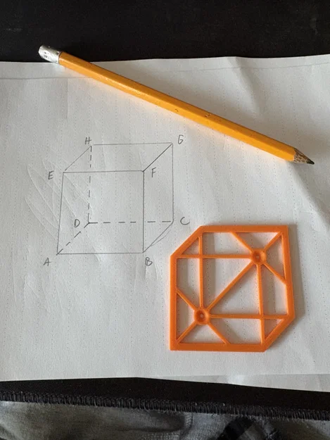 Khuôn in 3D mẫu hình lập phương (Stereometry Cube) hỗ trợ vẽ kỹ thuật - Image 1