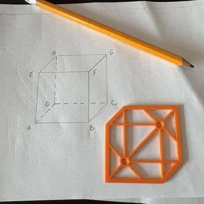 Khuôn in 3D mẫu hình lập phương (Stereometry Cube) hỗ trợ vẽ kỹ thuật