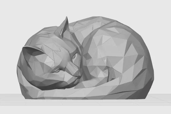 Giá đỡ ảnh hình chú mèo ngủ low poly siêu đáng yêu - Image 2