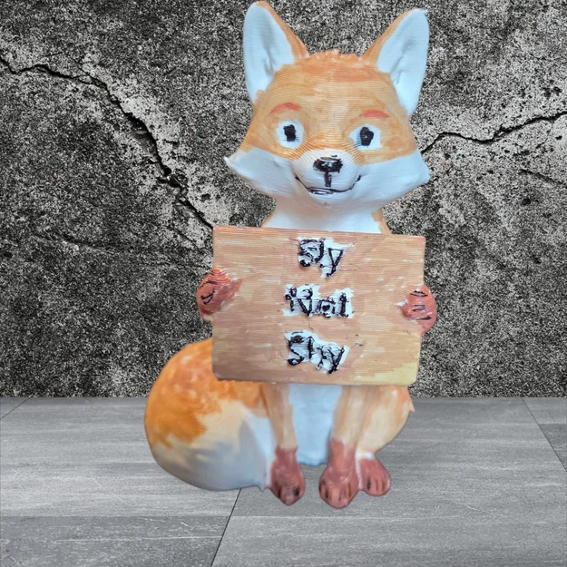 Mô hình chú cáo hoạt hình 'Sly not Shy' in 3D dễ thương - Image 1