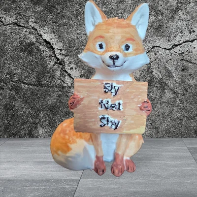 Mô hình chú cáo hoạt hình 'Sly not Shy' in 3D dễ thương