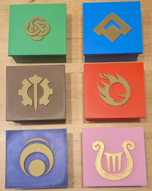 Nắp có logo các faction cho hộp bài Altered (Deck pour carte jeux altered) - Image 1
