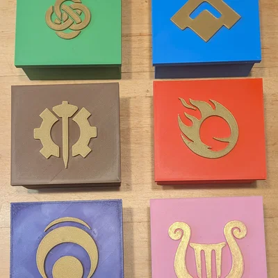 Nắp có logo các faction cho hộp bài Altered (Deck pour carte jeux altered)